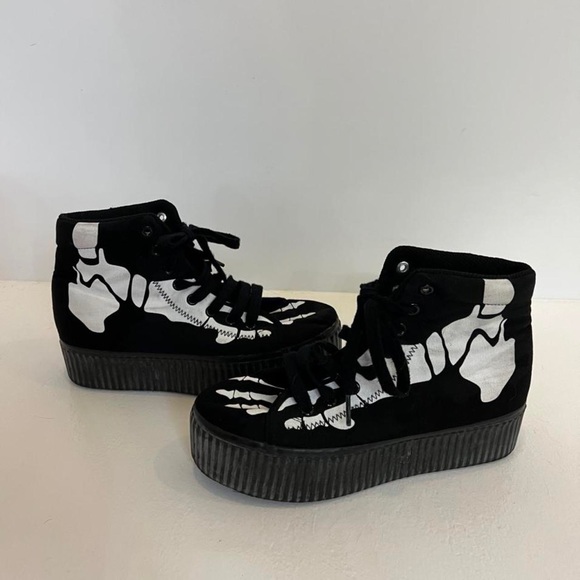 Jeffrey Campbell skeleton bones platform sneakers - Picture 2 of 4